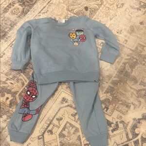 Marvel Blue Kids Sweatshirt with Superhero Icons